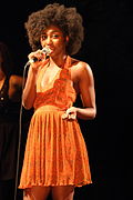 Inna Modja during a concert at Vaux-sur-Mer 9 August 2012.