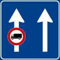Use of lanes on extra-urban roads (example)