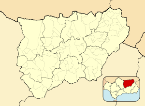 Jaénの位置（ハエン県内）