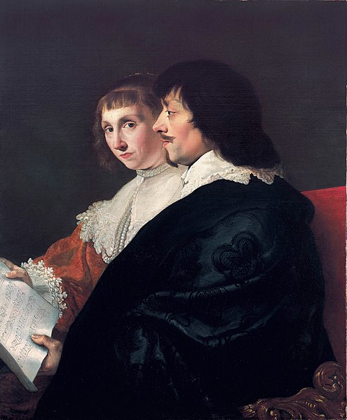 Susanna van Baerle (1599-1637), and her husband Constantijn Huygens (1596-1687), painted by Jacob van Campen