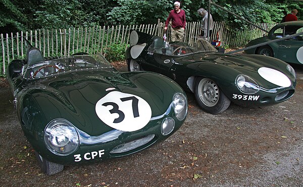 Jaguar placed third with its Jaguar C-Type and D-Type (pictured) models