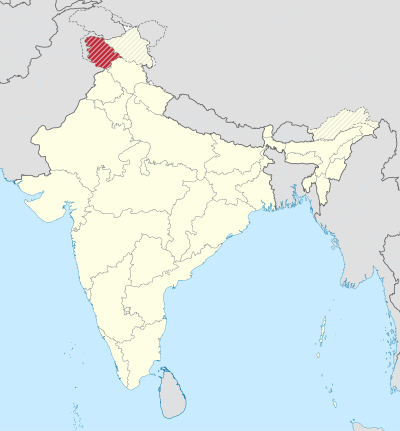 Jammu and Kashmir in India (de-facto) (disputed hatched).svg