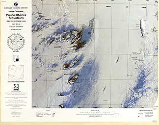 Satellitenaufnahme der Prince Charles Mountains (links)