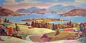 Smith's mural of Lake George Judson Smith Lake George post office mural.jpg