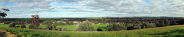 Panoramic view of the town of Kapunda, as seen from Gundry's Hill Lookout on the outskirts of the town.