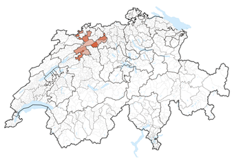 Location of the canton in Switzerland