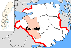 Karta Grofovije Södermanland sa pozicijom Općine Katrineholm