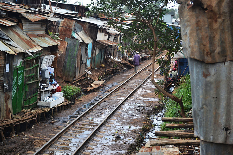 File:Kibera Slum Railway Tracks Nairobi Kenya July 2012.jpg