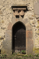 English: Chapel (Detail) SW of Burg Lehrbach (Burg Ruin), Lehrbach, Kirtorf, Hesse, Germany