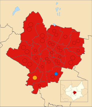 Leicester UK ward map 2015.svg