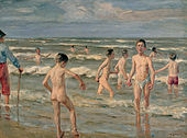 Max Liebermann, Ragazzi che fanno il bagno, 1900