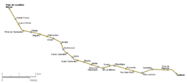 Parijse metrolijn 3 op de kaart