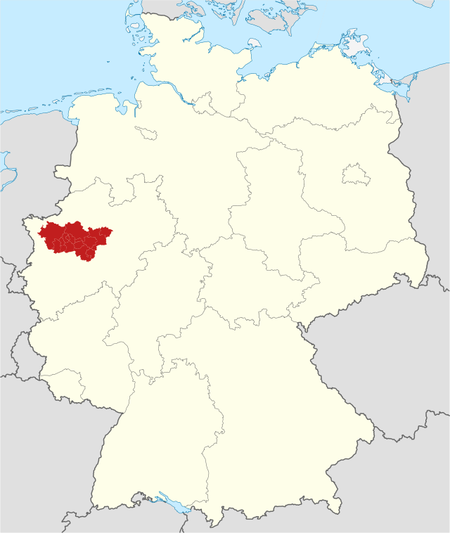 map of the Ruhr metropolitan region within Germany