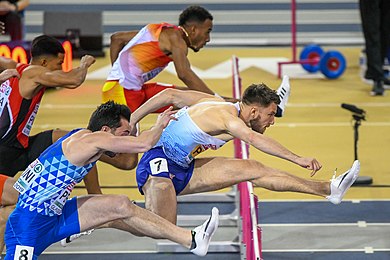 Perini (#8) at the 2019 European Indoor Championships. Lorenzo Perini EIC 2019.jpg