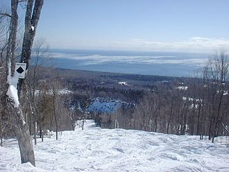 Upper Grizzly run on Moose Mountain, overlooking Lake Superior.