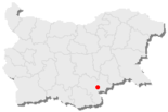 Karte von Bulgarien, Position von Ljubimez hervorgehoben