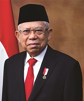 Официальный портрет Мааруфа Амина как кандидата в вице-президенты Индонезии. 2019 год