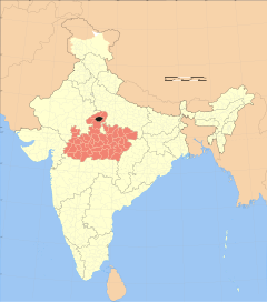 Mapa umístění okresu Madhya Pradesh Gwalior.svg
