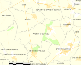 Mapa obce Puisieux-et-Clanlieu