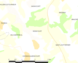 Mapa obce Wignicourt