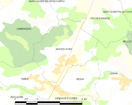 Mapa obce Aigues-Vives