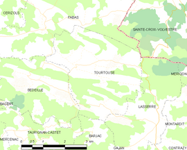 Mapa obce Tourtouse