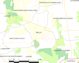 Mapa obce Bellou