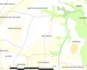 Poziția localității Trois-Monts
