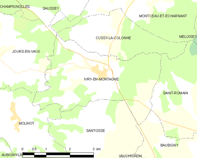 Poziția localității Ivry-en-Montagne