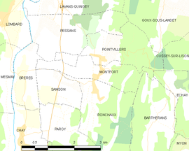 Mapa obce Montfort