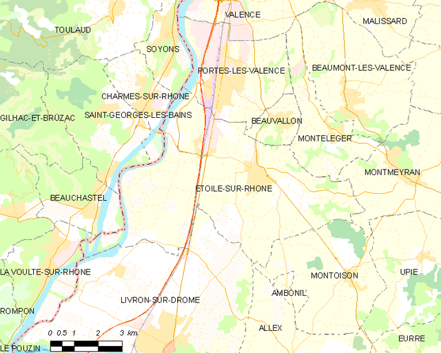 Poziția localității Étoile-sur-Rhône