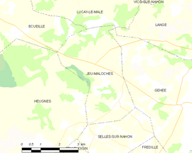 Mapa obce Jeu-Maloches