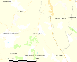 Mapa obce Montauriol