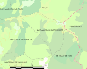 Poziția localității Saint-Andéol-de-Clerguemort