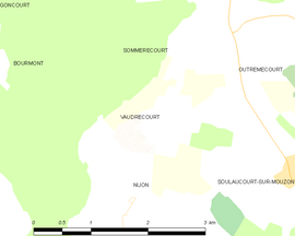 Mapa obce Vaudrecourt