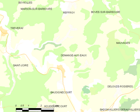 Poziția localității Demange-aux-Eaux