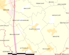Mapa obce Villers-au-Flos