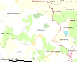 Mapa obce Saillenard