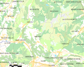 Mapa obce Mieussy