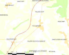 Mapa obce Foucarmont