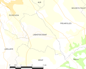 Poziția localității Labastide-Dénat