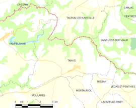 Mapa obce Tanus