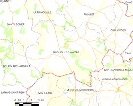 Mapa obce Brigueil-le-Chantre