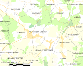 Mapa obce Madonne-et-Lamerey