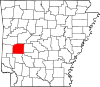 Map of Arkansas highlighting Montgomery County.svg
