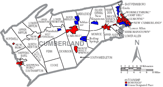 Kaart van Cumberland County