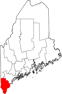 Округ Йорк на мапі штату Мен highlighting