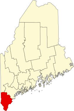 Map of York County within Maine