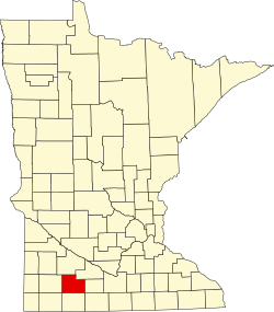 map of Minnesota highlighting Cottonwood County