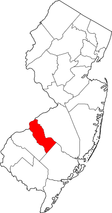 Harta e Camden County në New Jersey